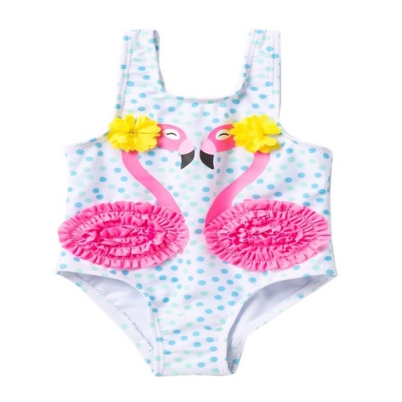 NWT Wetsuitclub Flamingo One-Piece Swimsuit sz4T - Picture 1 of 5